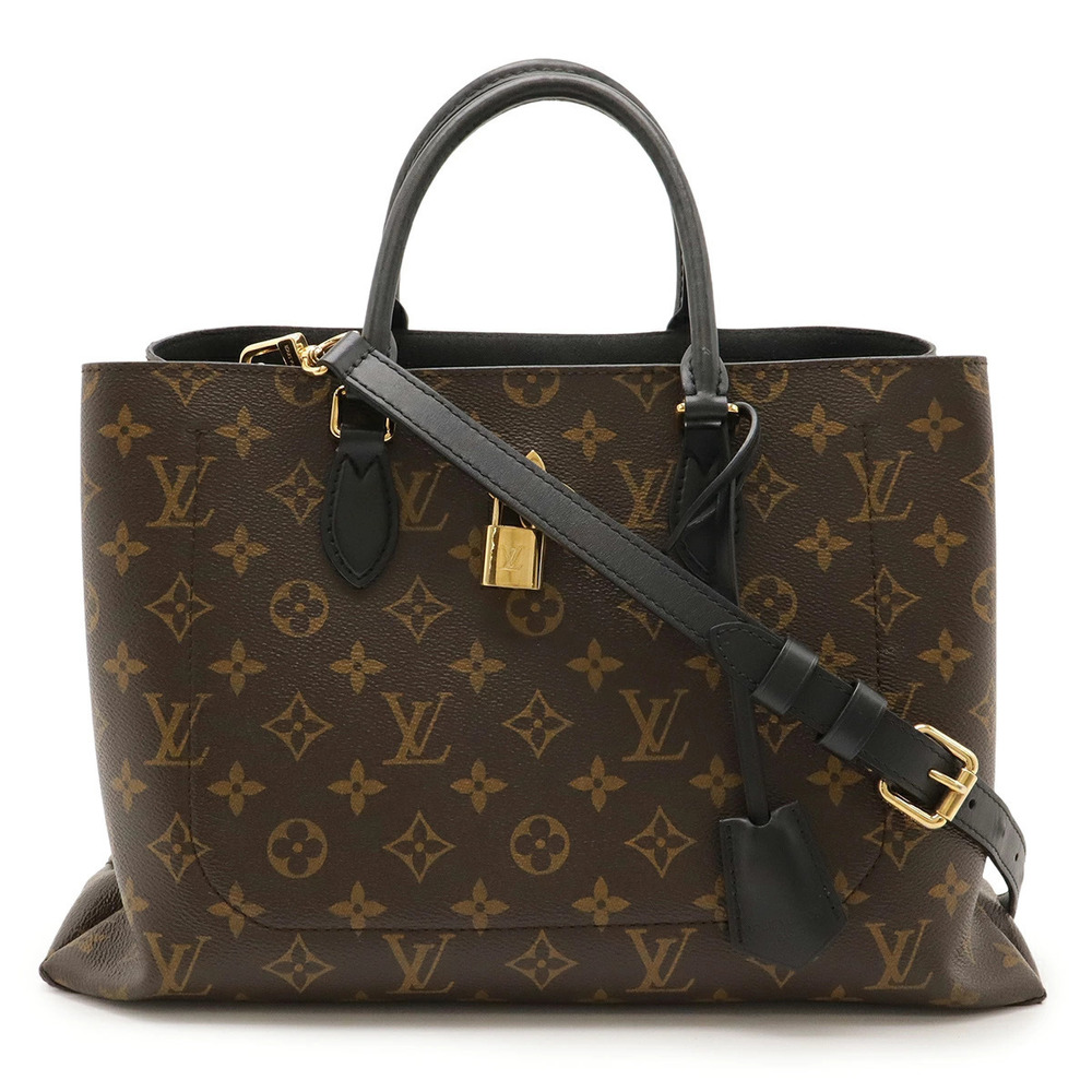 LOUIS VUITTON Monogram Flower Tote Bag Handbag Shoulder Noir Black